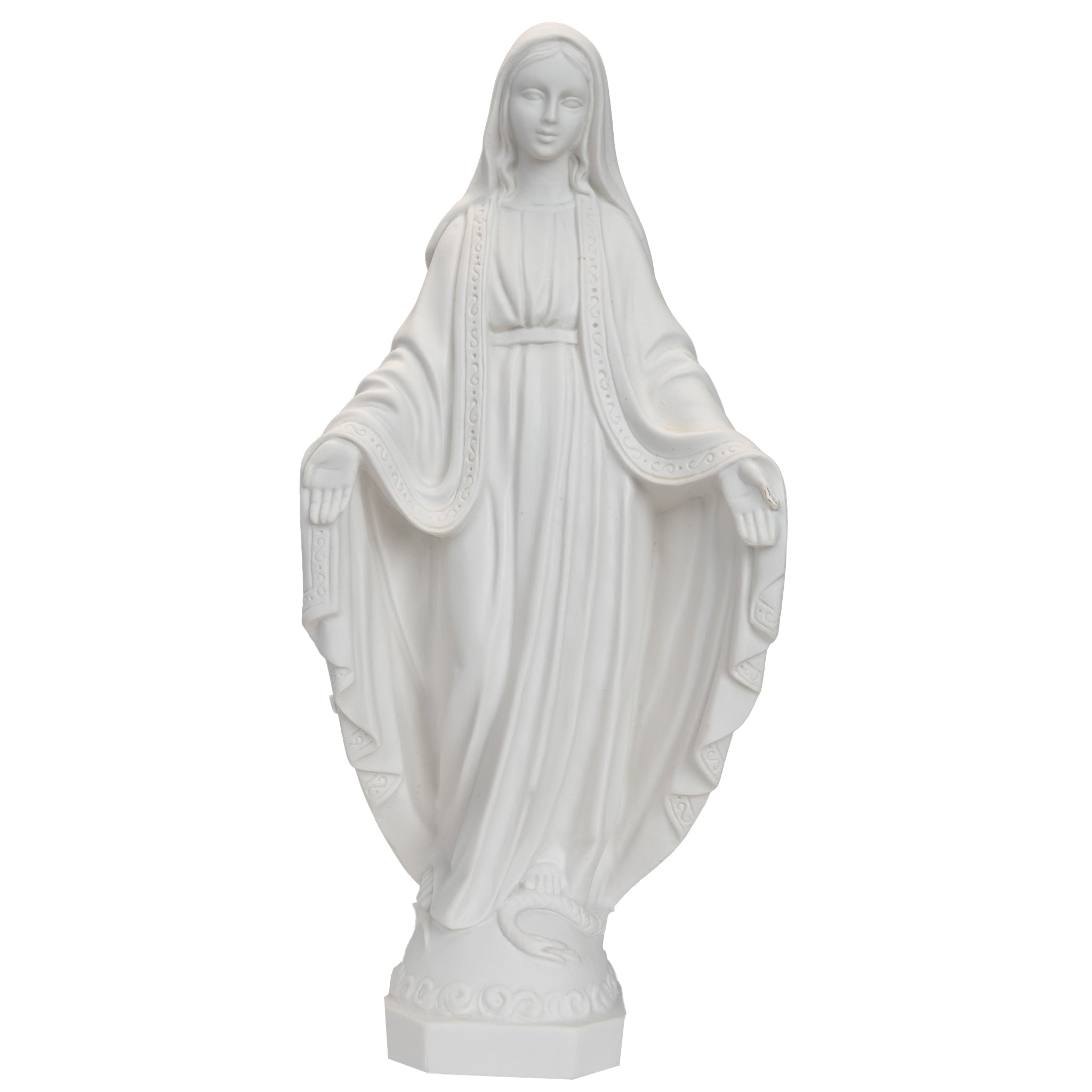 The Faith Gift Shop Our Lady of Grace - Miraculous Mary All White- Made in Italy - Our Tuscany Collection -  Virgen La Milagrosa Blanca