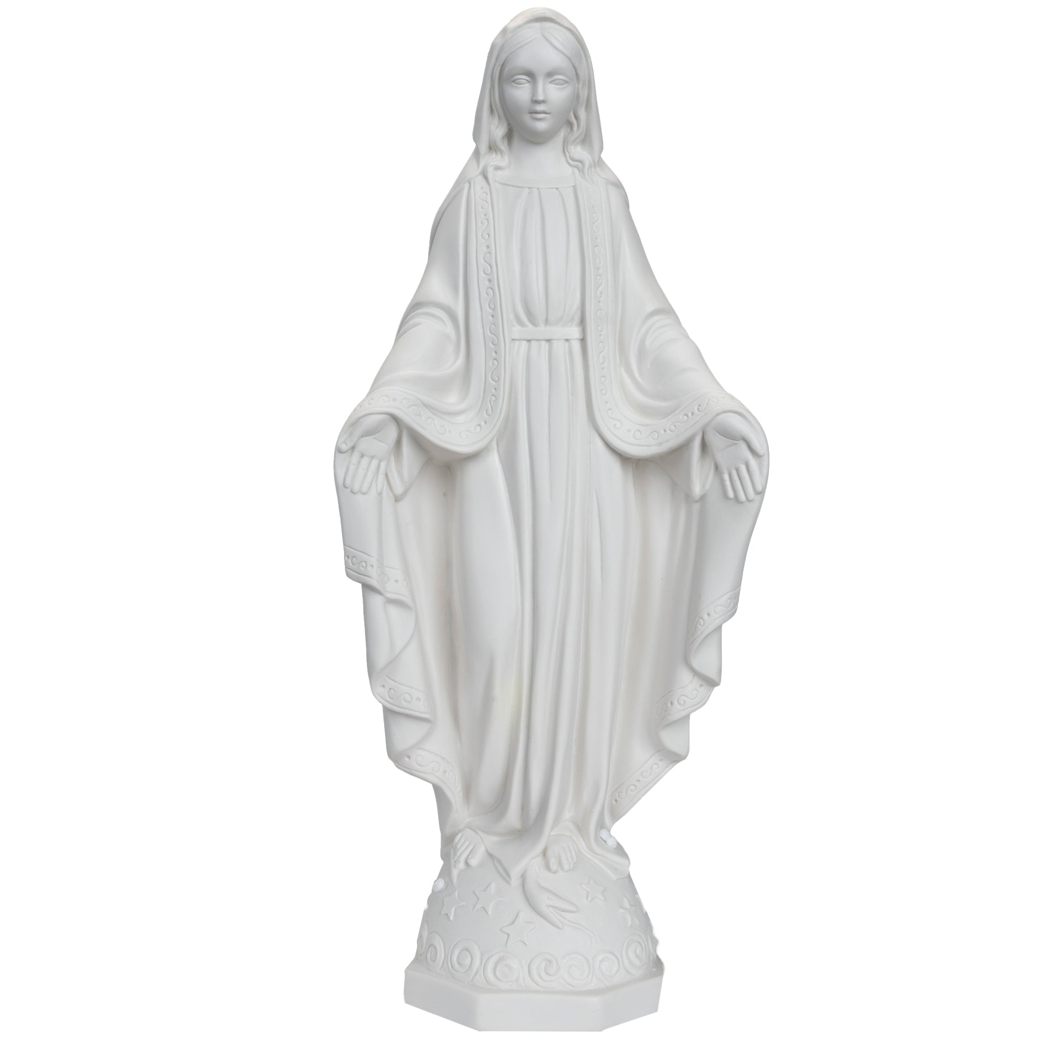 The Faith Gift Shop Our Lady of Grace - Miraculous Mary All White- Made in Italy - Our Tuscany Collection -  Virgen La Milagrosa Blanca