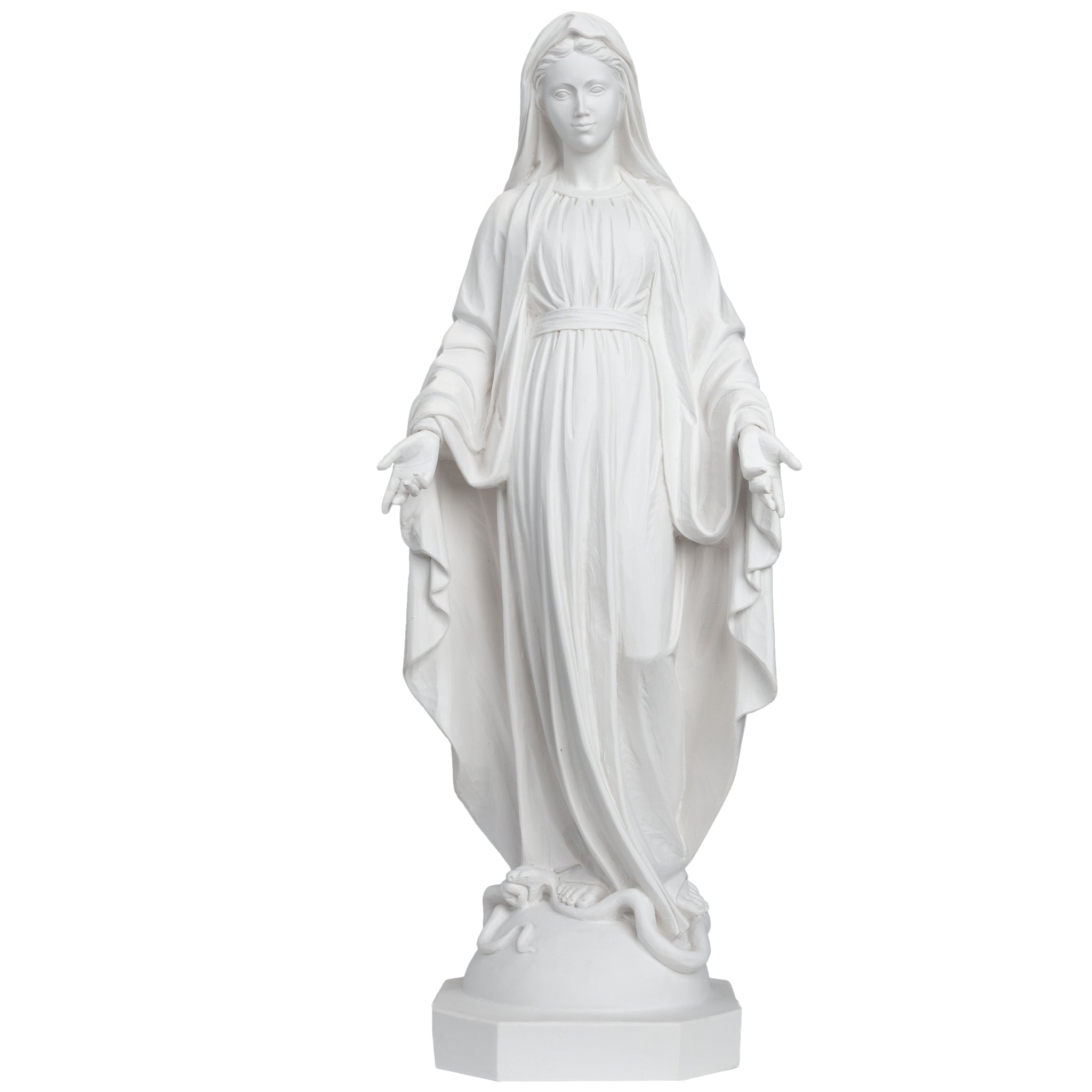 The Faith Gift Shop Our Lady of Grace - Miraculous Mary All White- Made in Italy - Our Tuscany Collection -  Virgen La Milagrosa Blanca