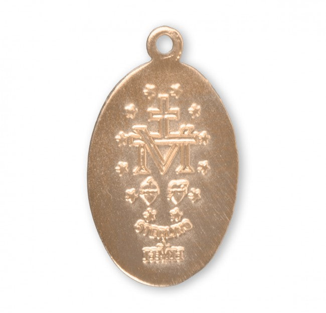 Gold Over Sterling Silver Oval Miraculous Medal