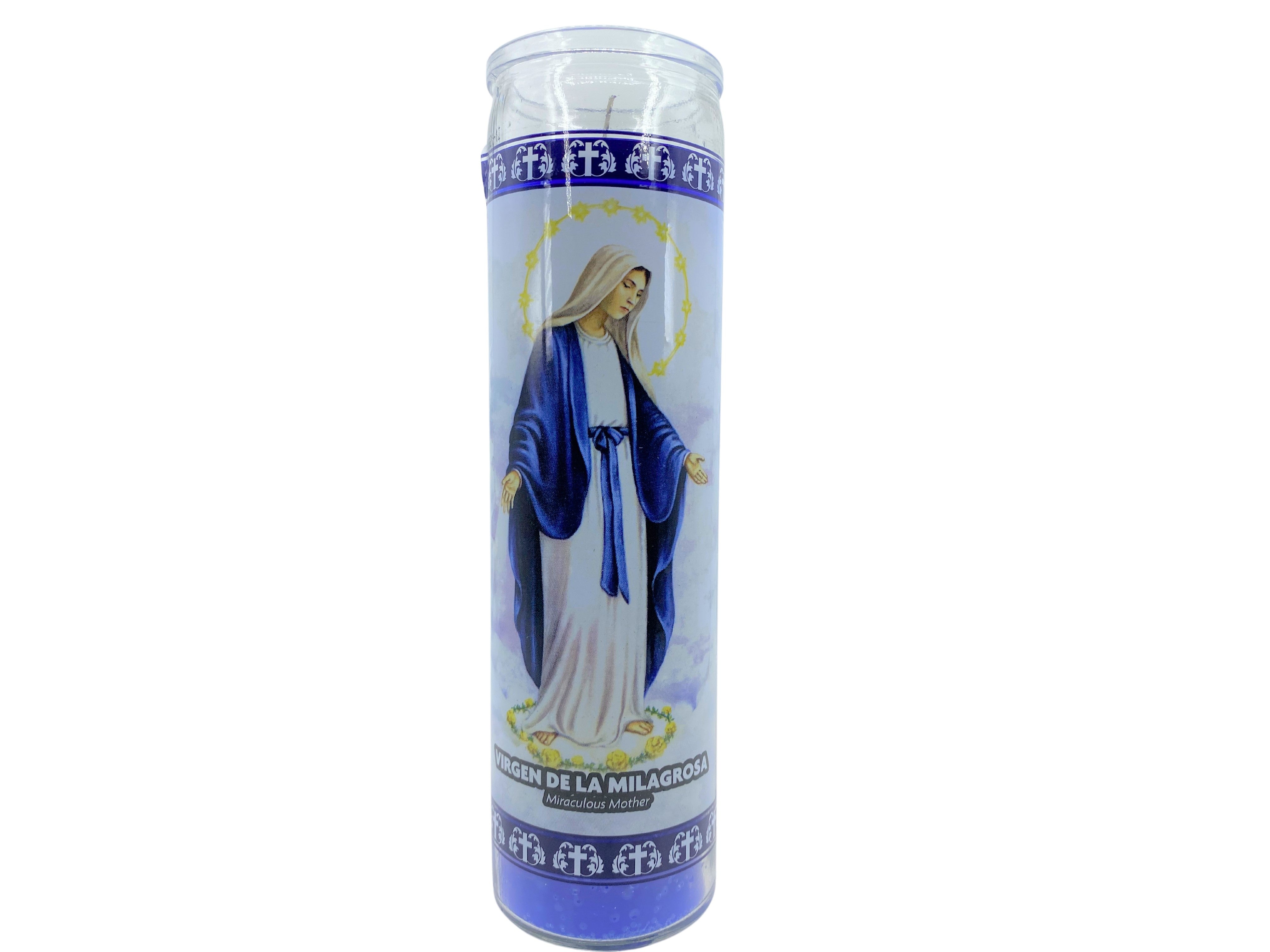 Set of 3 Candles of Miraculous Virgen Mary /  set de 3 Velas de Virgen De La Milagrosa