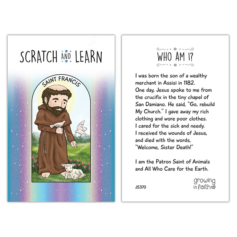 Scratch & Learn Card - Saints For Boys