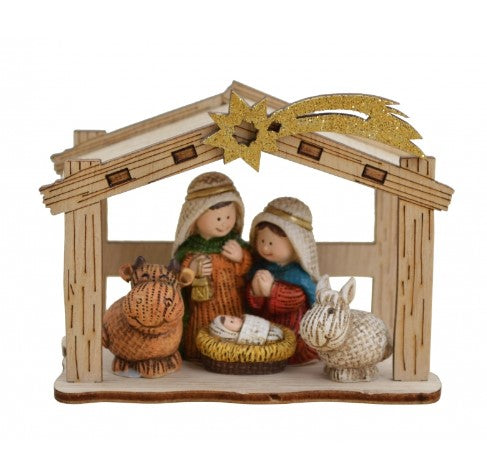 3" HOLY FAMILY STABLE