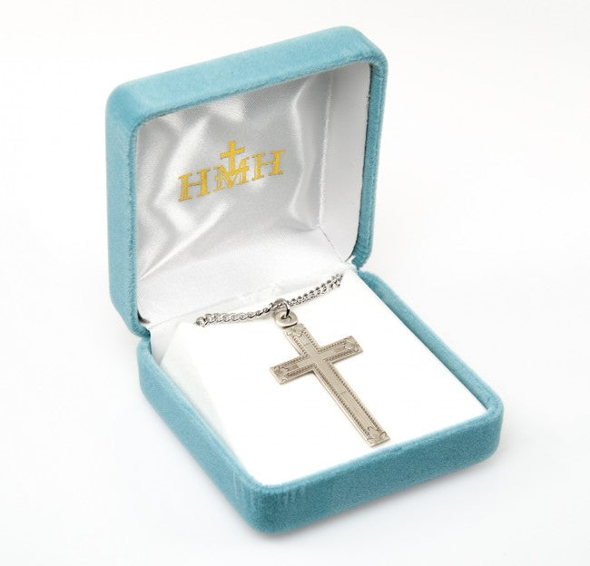 Sterling Silver Engraved Cross in Cross