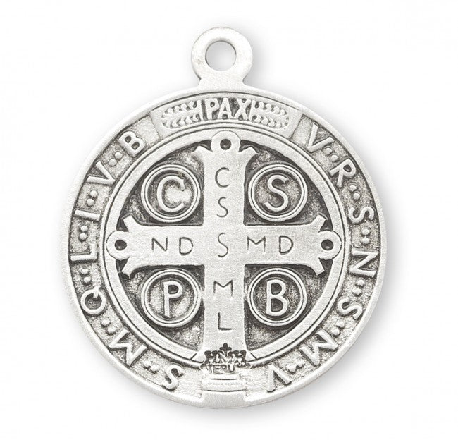 Saint Benedict Round Sterling Silver Medal