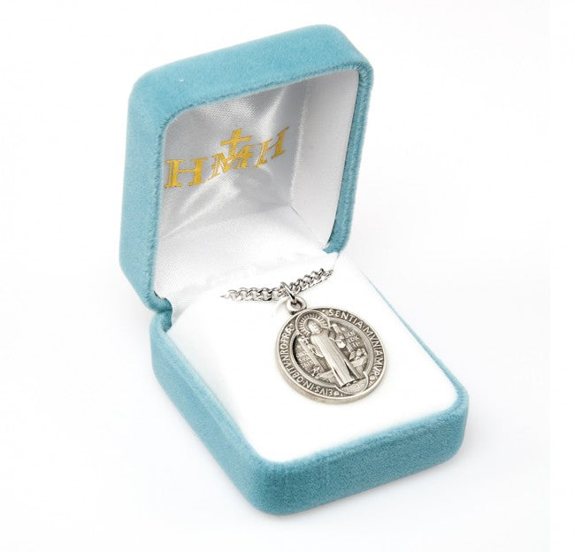 Saint Benedict Round Sterling Silver Medal