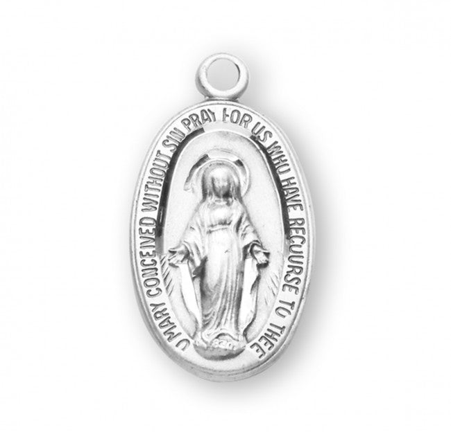 Sterling Silver Oval Miraculous Medal