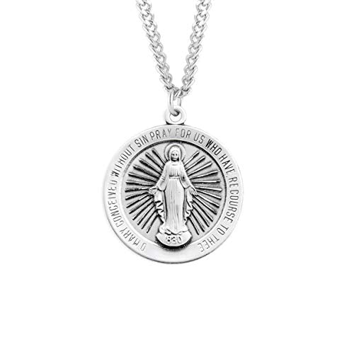 Sterling Silver Oval Miraculous Medal