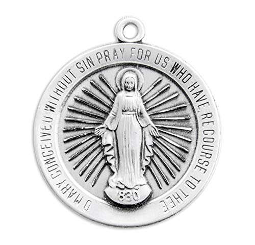 Sterling Silver Oval Miraculous Medal