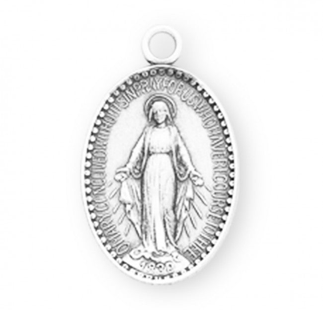 Sterling Silver Oval Miraculous Medal