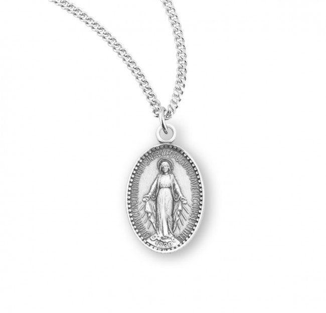 Sterling Silver Oval Miraculous Medal