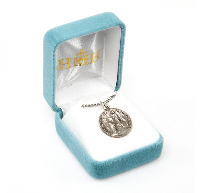 Our Lady of Lourdes Round Sterling Silver Medal