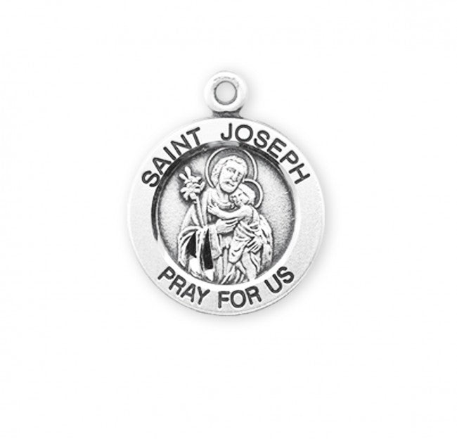 Saint Joseph Round Sterling Silver Medal