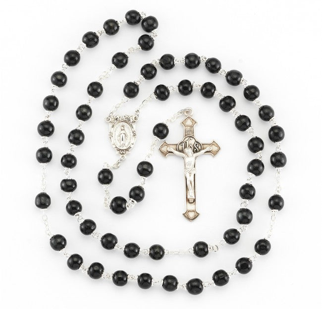 Black Round Boxwood Rosary