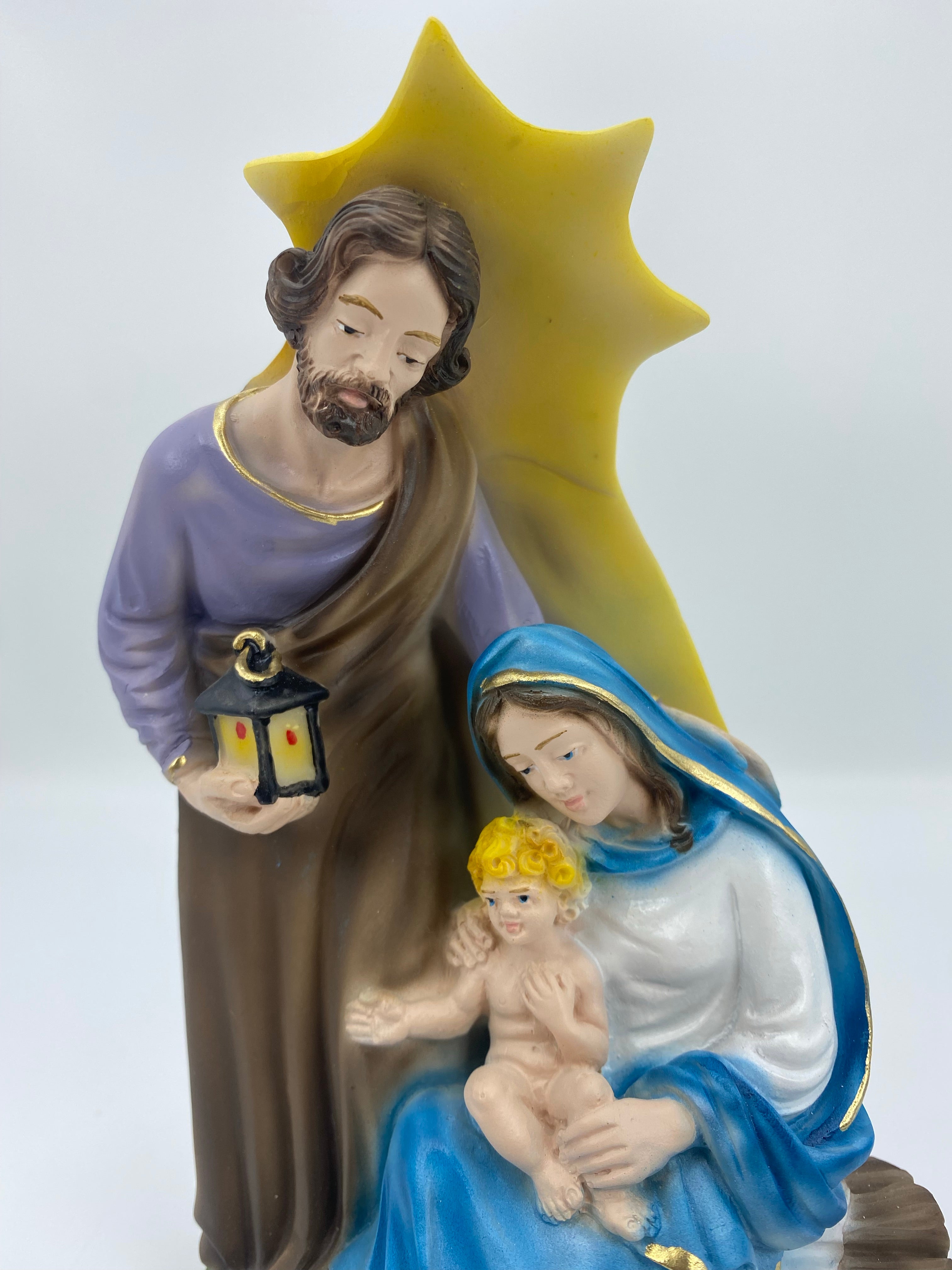 The Faith Gift Shop Sacred Holy Family with the Belen star- Hand Painted in Italy - Our Tuscany Collection - La Sagrada Familia de Navidad