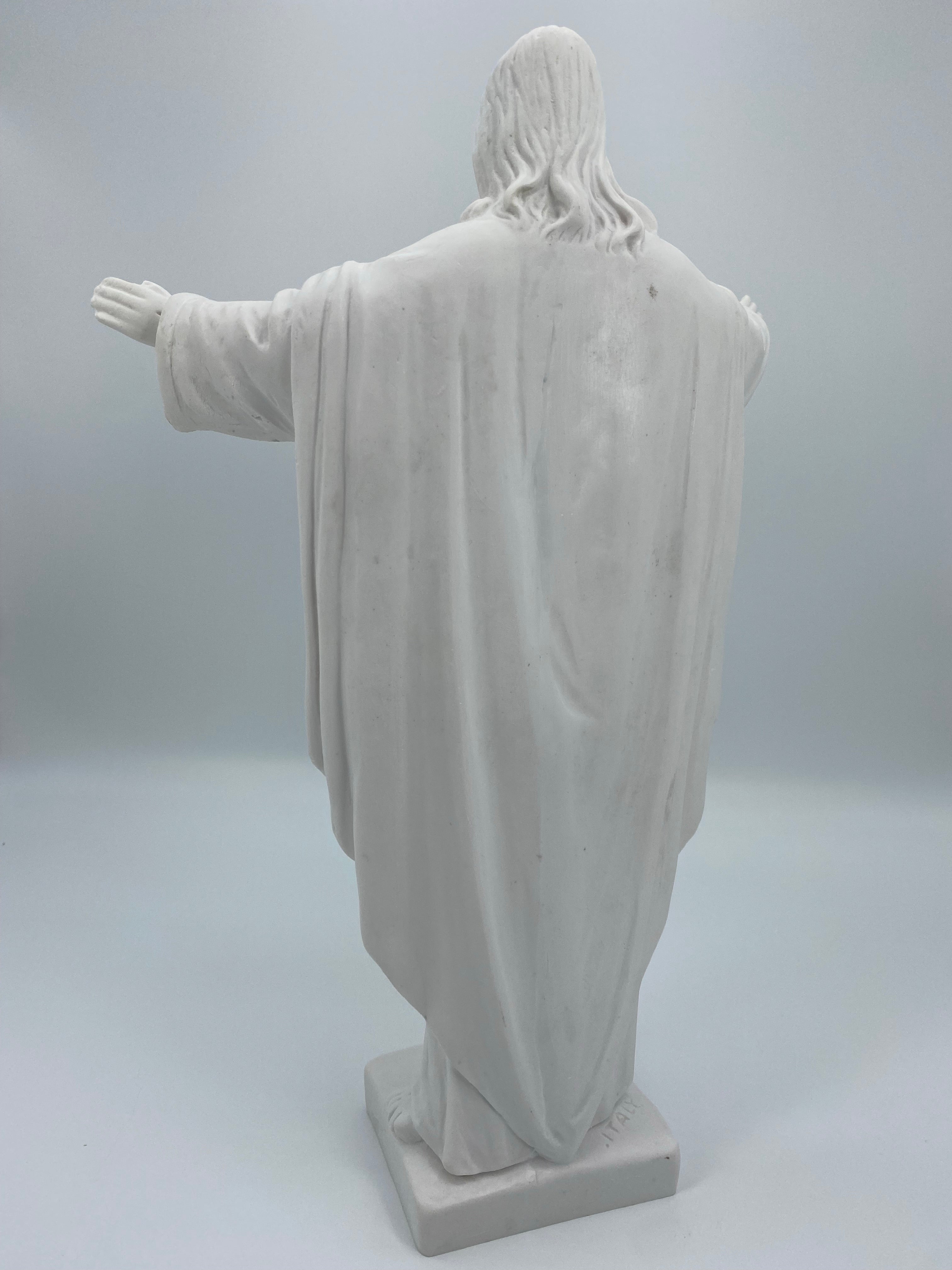 White Statue of Sacred Heart of Jesus Montmatre by the Faith Gift Shop Made in Italy / Estatua Blanca del Sagrado Corazon de Jesus